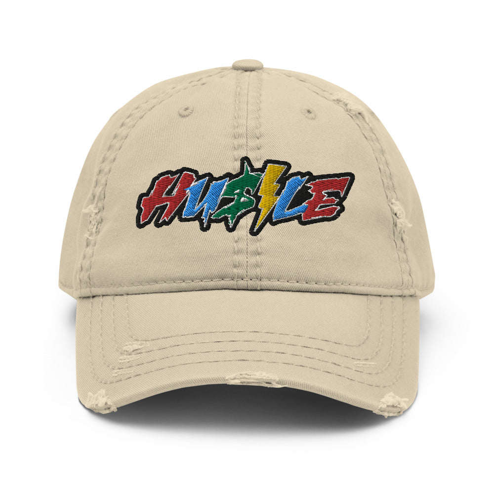 Hustle Distressed Dad Hat