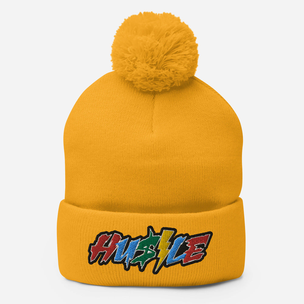 Hustle Pom-Pom Beanie